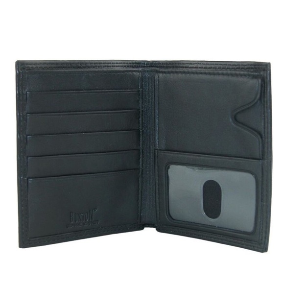 NWOT Buxton Men's Emblem Leather Credit Card Folio Pocket Secretary - Picture 3 of 4